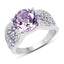 4.07 Carat Genuine Amethyst & Tanzanite Sterling Silver Ring