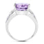 4.07 Carat Genuine Amethyst & Tanzanite Sterling Silver Ring