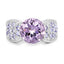 4.07 Carat Genuine Amethyst & Tanzanite Sterling Silver Ring