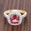 Bague en or 14K avec tourmaline rose royal de 2,71 carats et diamants