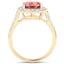 Bague en or 14K avec tourmaline rose royal de 2,71 carats et diamants