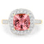 Bague en or 14K avec tourmaline rose royal de 2,71 carats et diamants