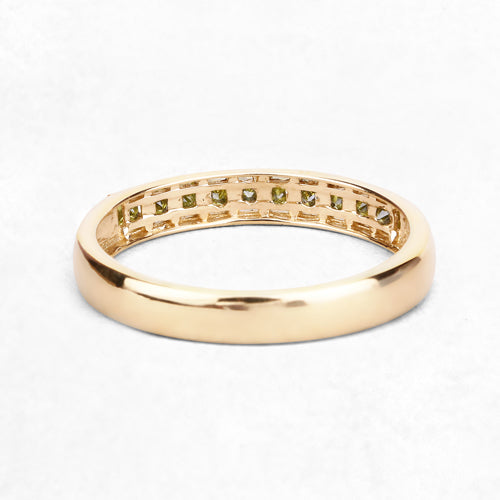 Anillo de Compromiso de Diamante Amarillo Genuino de 0.27 Quilates en Oro Amarillo de 14K