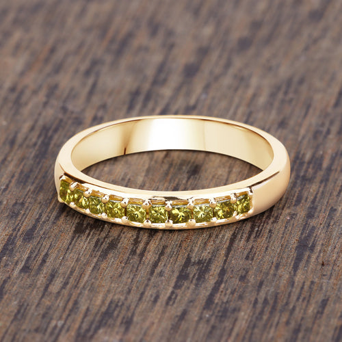 Anillo de Compromiso de Diamante Amarillo Genuino de 0.27 Quilates en Oro Amarillo de 14K