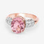 Bague en or rose 14K avec tourmaline rose et diamants de 3,11 carats