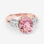 Bague en or rose 14K avec tourmaline rose et diamants de 3,11 carats