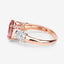 Bague en or rose 14K avec tourmaline rose et diamants de 3,11 carats