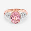 Bague en or rose 14K avec tourmaline rose et diamants de 3,11 carats