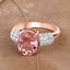 Bague en or rose 14K avec tourmaline rose et diamants de 3,11 carats