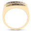 Bague en cluster en saphir bleu plaqué or jaune 14K