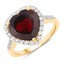 Bague en argent sterling avec grenat véritable de 5,86 carats et topaze blanche