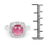 Anillo de Plata Esterlina con Rubí Relleno de Vidrio de 3.31 Quilates y Topacio Blanco