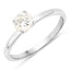 Bague de fiançailles en diamant blanc véritable de 0,61 carat en or blanc 14K