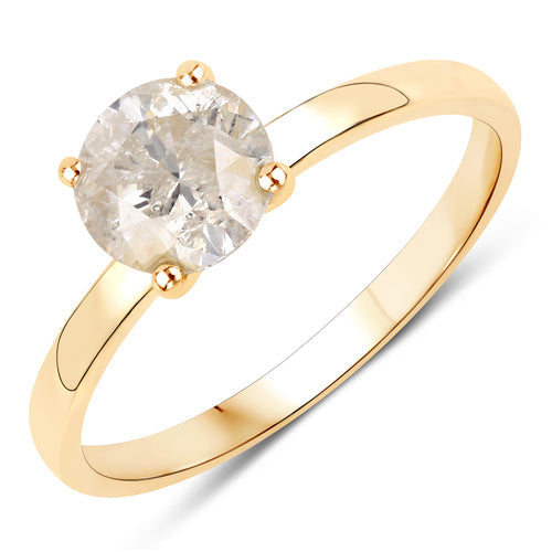 1.25 Carat Genuine TLC Diamond 14K Yellow Gold Engagement Ring