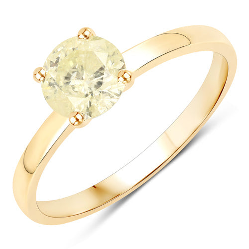 Anillo de Compromiso de Diamante TLC de 0.85 Quilates en Oro Amarillo de 14K