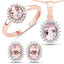 1.61 Carat Genuine Morganite and White Diamond Halo Earrings