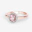 Bague de fiançailles en morganite et diamant de 0,81 carat en or rose 14K