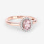 Bague de fiançailles en morganite et diamant de 0,81 carat en or rose 14K