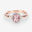Bague de fiançailles en morganite et diamant de 0,81 carat en or rose 14K