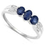 Bague de fiançailles en saphir bleu et diamant de 0,73 carat en or blanc 14K