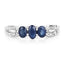 Bague de fiançailles en saphir bleu et diamant de 0,73 carat en or blanc 14K