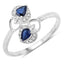 0.34 Carat Blue Sapphire & Diamond 14K White Gold Engagement Ring