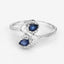 0.34 Carat Blue Sapphire & Diamond 14K White Gold Engagement Ring