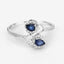 0.34 Carat Blue Sapphire & Diamond 14K White Gold Engagement Ring