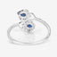 0.34 Carat Blue Sapphire & Diamond 14K White Gold Engagement Ring