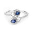 0.34 Carat Blue Sapphire & Diamond 14K White Gold Engagement Ring