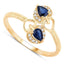 Bague de fiançailles en saphir bleu et diamant de 0,34 carat en or jaune 14K