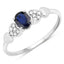 0.44 Carat Blue Sapphire and Diamond 14K White Gold Engagement Ring
