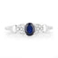 0.44 Carat Blue Sapphire and Diamond 14K White Gold Engagement Ring
