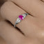 0.36 Carat Ruby and Diamond 14K White Gold Engagement Ring