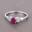 0.36 Carat Ruby and Diamond 14K White Gold Engagement Ring