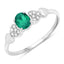 0.36 Carat Zambian Emerald & Diamond 14K White Gold Engagement Ring