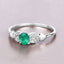 0.36 Carat Zambian Emerald & Diamond 14K White Gold Engagement Ring