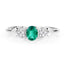 0.36 Carat Zambian Emerald & Diamond 14K White Gold Engagement Ring