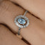 Bague de fiançailles en or blanc 14K avec aquamarine et diamant de 0,44 carat