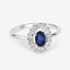 0.52 Carat Blue Sapphire & White Diamond 14K White Gold Engagement Ring