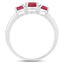 Anillo de Compromiso de Rubí Genuino de 1.15 Quilates en Oro Blanco de 14K