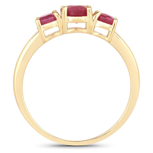1.15 Carat Genuine Ruby 14K Yellow Gold Engagement Ring