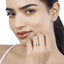 Anillo de Compromiso de Zafiro Azul y Diamante de 0.48 Quilates en Oro Blanco de 14K