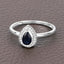 Anillo de Compromiso de Zafiro Azul y Diamante de 0.48 Quilates en Oro Blanco de 14K