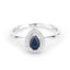 Anillo de Compromiso de Zafiro Azul y Diamante de 0.48 Quilates en Oro Blanco de 14K
