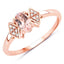 Bague de fiançailles en morganite et diamant de 0,46 carat en or rose 14K