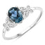 0.93 Carat London Blue Topaz & Diamond 14K White Gold Ring