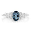 0.93 Carat London Blue Topaz & Diamond 14K White Gold Ring