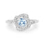Anillo de Compromiso de 0.46 Quilates de Aguamarina y Diamante en Oro Blanco de 14K