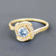 0.46 Carat Aquamarine and Diamond 14K Yellow Gold Engagement Ring